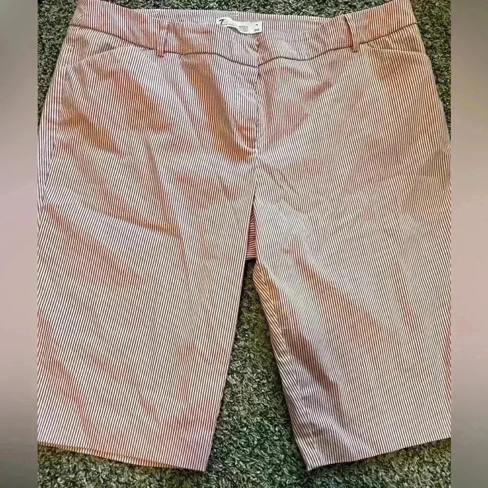 New York & Company Red and White Bermuda Shorts